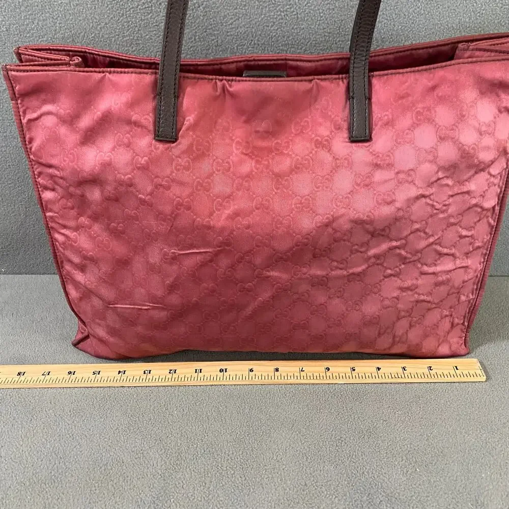 GUCCI Light Red Nylon‎ Embossed Tote Bag Project Piece 355729 467891 Princy - Picture 16 of 16